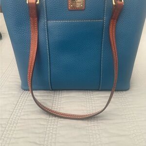 Dooney & Bourke Blue and Brown Structured Tote